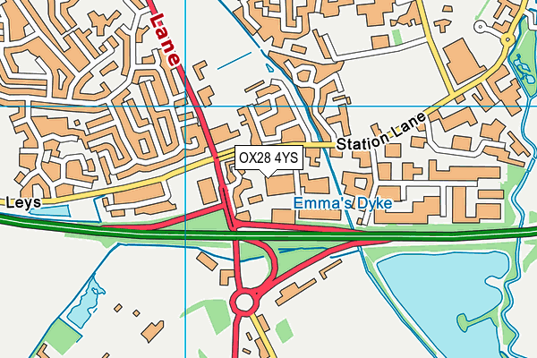 OX28 4YS map - OS VectorMap District (Ordnance Survey)