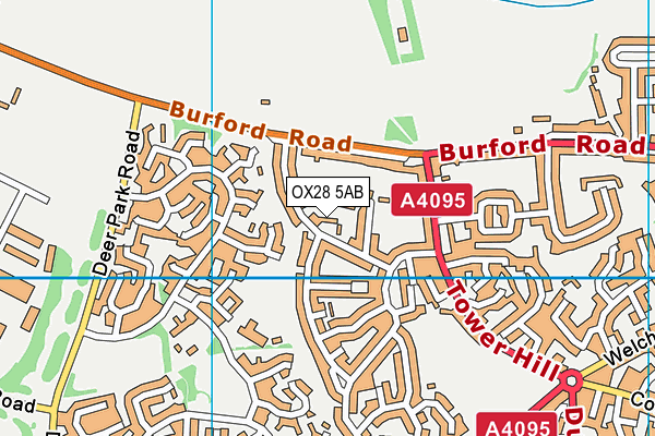 OX28 5AB map - OS VectorMap District (Ordnance Survey)