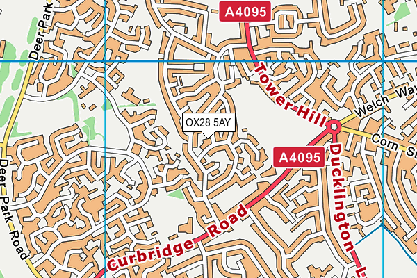 OX28 5AY map - OS VectorMap District (Ordnance Survey)