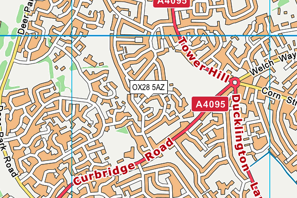 OX28 5AZ map - OS VectorMap District (Ordnance Survey)