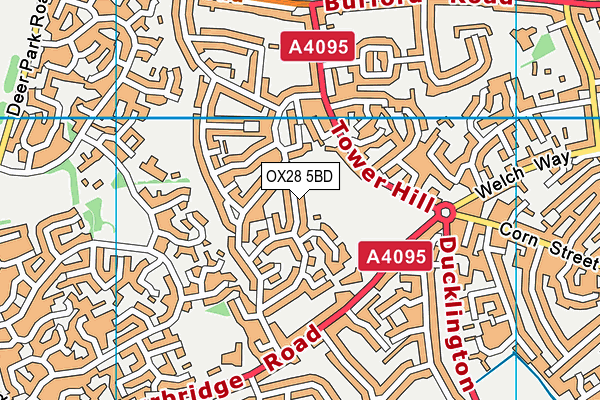OX28 5BD map - OS VectorMap District (Ordnance Survey)
