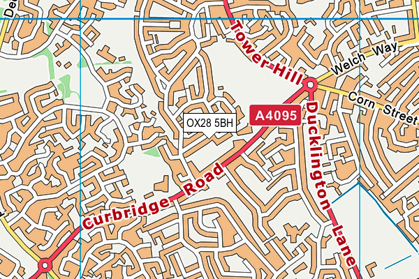 OX28 5BH map - OS VectorMap District (Ordnance Survey)