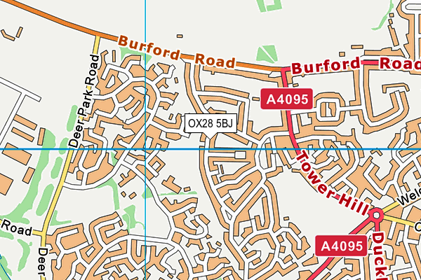 OX28 5BJ map - OS VectorMap District (Ordnance Survey)