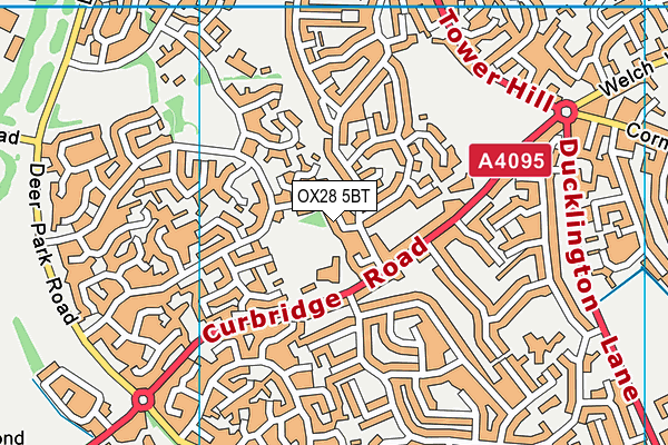 OX28 5BT map - OS VectorMap District (Ordnance Survey)