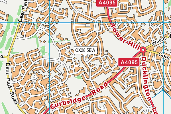 OX28 5BW map - OS VectorMap District (Ordnance Survey)