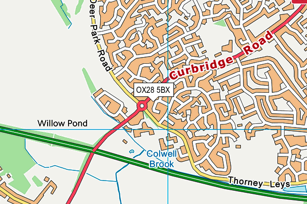 OX28 5BX map - OS VectorMap District (Ordnance Survey)