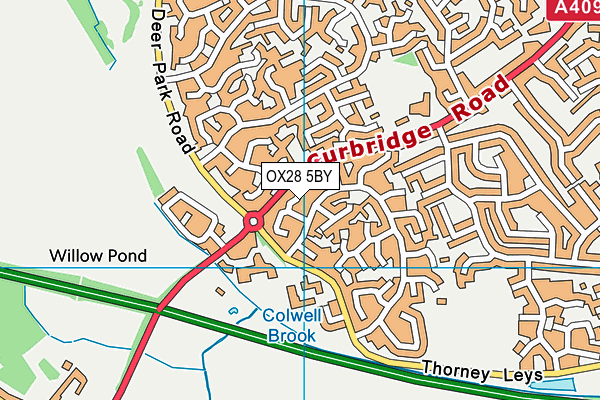 OX28 5BY map - OS VectorMap District (Ordnance Survey)