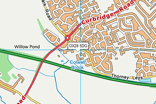 OX28 5DG map - OS VectorMap District (Ordnance Survey)