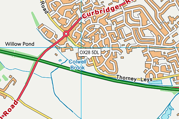 OX28 5DL map - OS VectorMap District (Ordnance Survey)