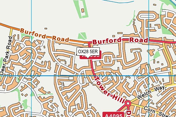 OX28 5ER map - OS VectorMap District (Ordnance Survey)