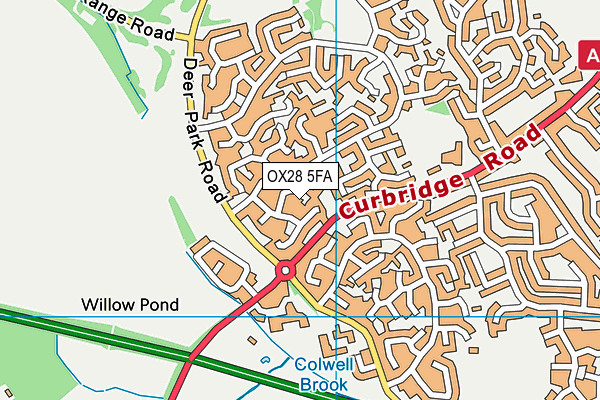 OX28 5FA map - OS VectorMap District (Ordnance Survey)