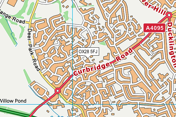 OX28 5FJ map - OS VectorMap District (Ordnance Survey)