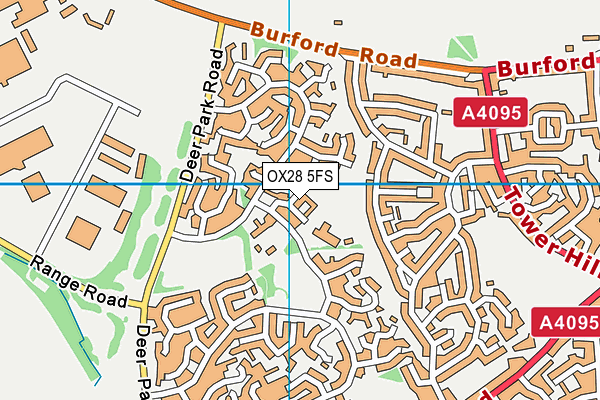 OX28 5FS map - OS VectorMap District (Ordnance Survey)