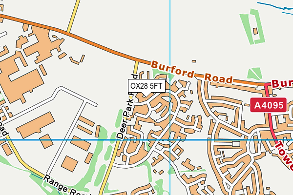 OX28 5FT map - OS VectorMap District (Ordnance Survey)