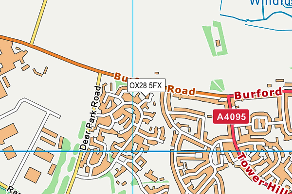 OX28 5FX map - OS VectorMap District (Ordnance Survey)