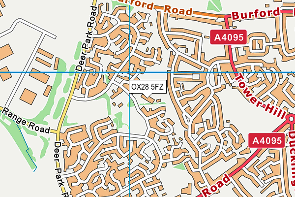 West Witney Primary School & Nursery map (OX28 5FZ) - OS VectorMap District (Ordnance Survey)