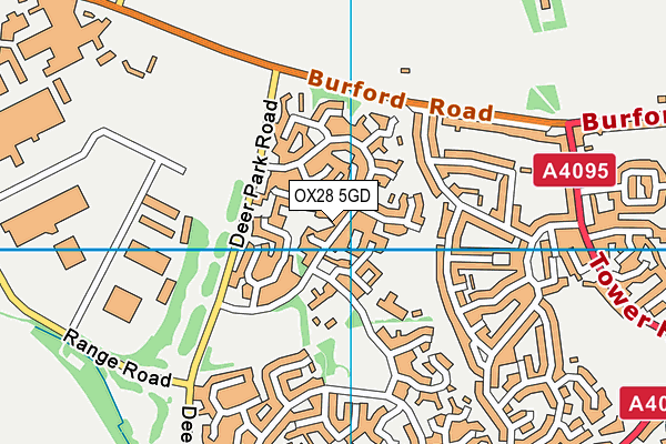 OX28 5GD map - OS VectorMap District (Ordnance Survey)