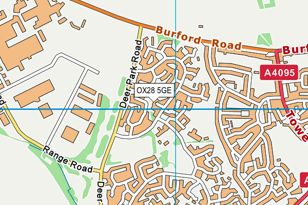 OX28 5GE map - OS VectorMap District (Ordnance Survey)