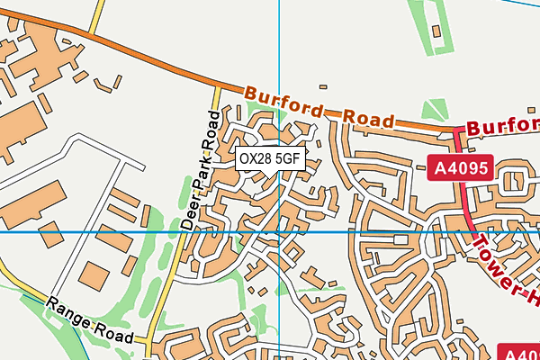 OX28 5GF map - OS VectorMap District (Ordnance Survey)