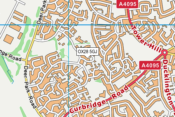 OX28 5GJ map - OS VectorMap District (Ordnance Survey)