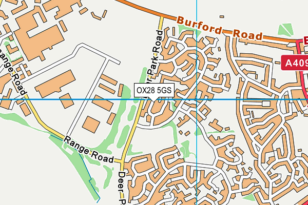 OX28 5GS map - OS VectorMap District (Ordnance Survey)