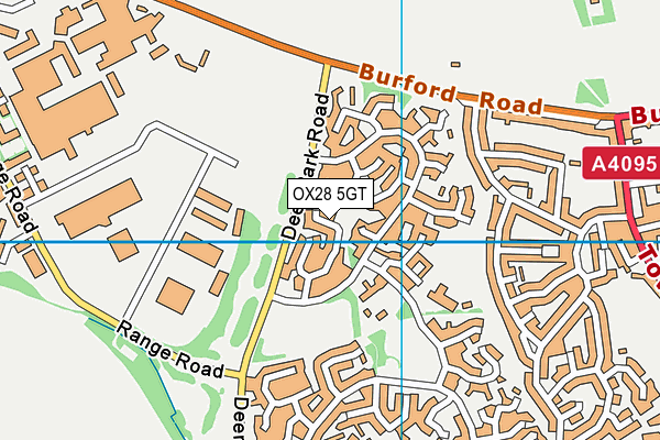 OX28 5GT map - OS VectorMap District (Ordnance Survey)