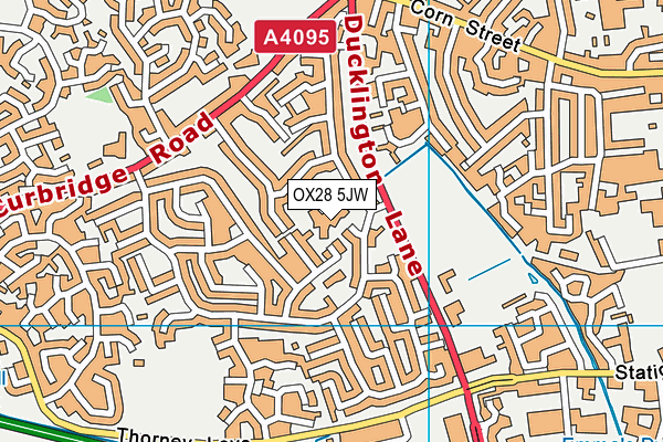 Queen Emma's Primary School map (OX28 5JW) - OS VectorMap District (Ordnance Survey)