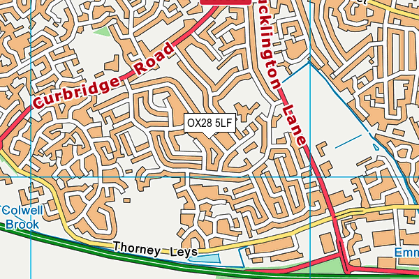 OX28 5LF map - OS VectorMap District (Ordnance Survey)