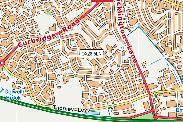 OX28 5LN map - OS VectorMap District (Ordnance Survey)