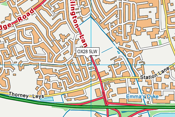 OX28 5LW map - OS VectorMap District (Ordnance Survey)