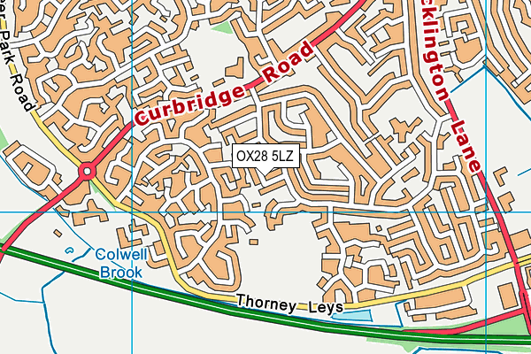 OX28 5LZ map - OS VectorMap District (Ordnance Survey)