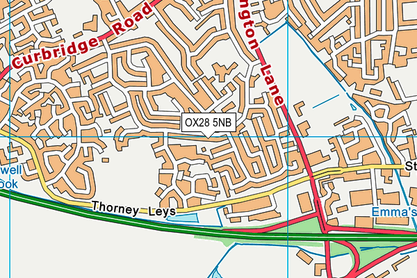 OX28 5NB map - OS VectorMap District (Ordnance Survey)