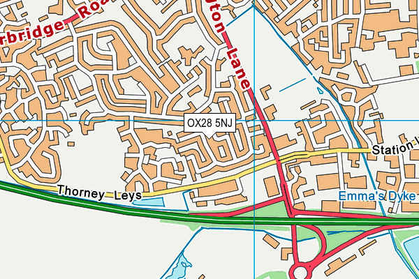 OX28 5NJ map - OS VectorMap District (Ordnance Survey)