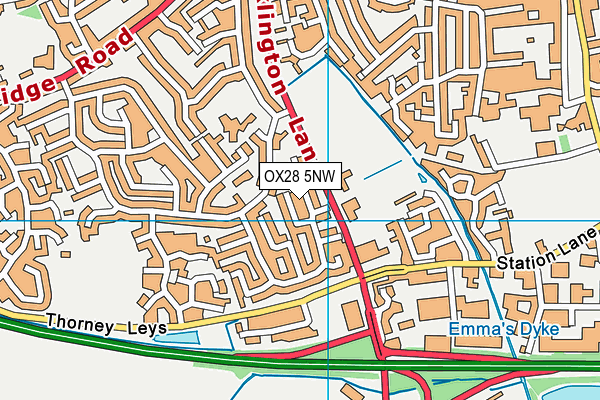 OX28 5NW map - OS VectorMap District (Ordnance Survey)