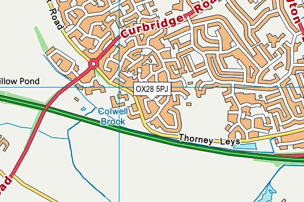 OX28 5PJ map - OS VectorMap District (Ordnance Survey)