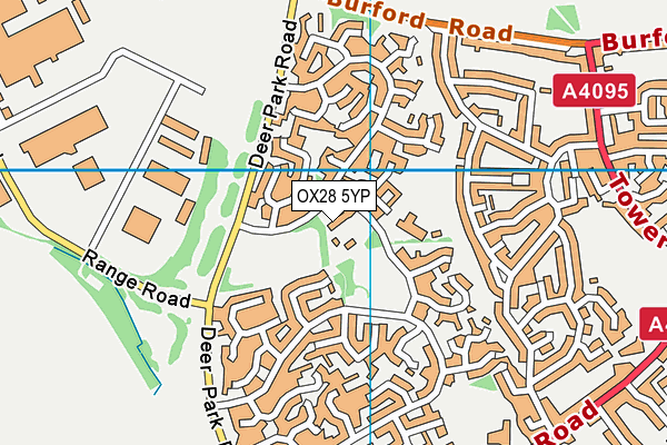OX28 5YP map - OS VectorMap District (Ordnance Survey)