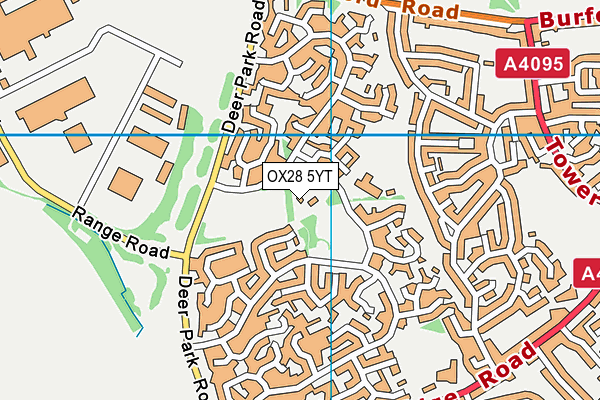 OX28 5YT map - OS VectorMap District (Ordnance Survey)