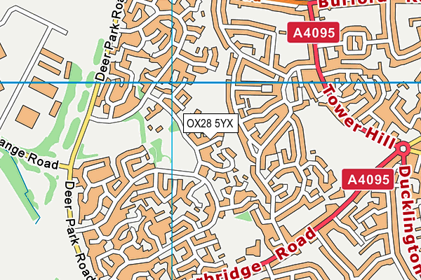 OX28 5YX map - OS VectorMap District (Ordnance Survey)