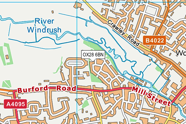 OX28 6BN map - OS VectorMap District (Ordnance Survey)