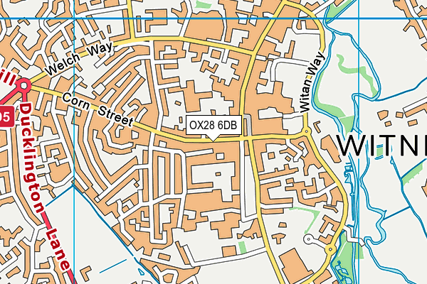 OX28 6DB map - OS VectorMap District (Ordnance Survey)