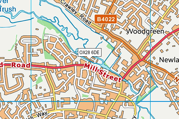 OX28 6DE map - OS VectorMap District (Ordnance Survey)