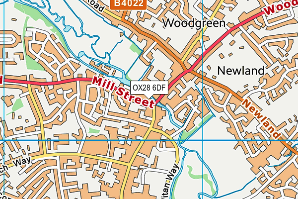 OX28 6DF map - OS VectorMap District (Ordnance Survey)