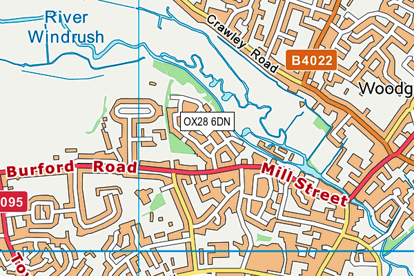 OX28 6DN map - OS VectorMap District (Ordnance Survey)