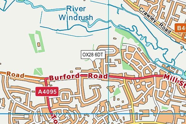 OX28 6DT map - OS VectorMap District (Ordnance Survey)