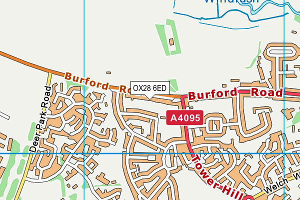 OX28 6ED map - OS VectorMap District (Ordnance Survey)