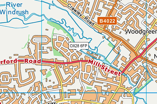 OX28 6FP map - OS VectorMap District (Ordnance Survey)