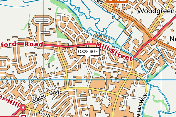 OX28 6GF map - OS VectorMap District (Ordnance Survey)