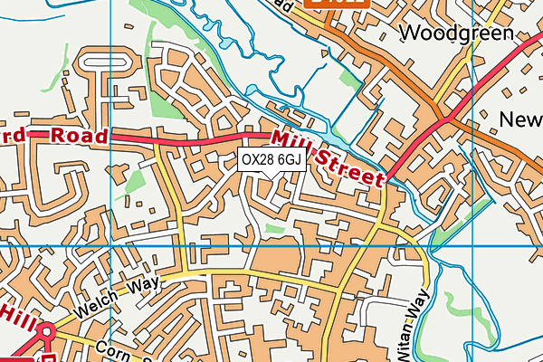 OX28 6GJ map - OS VectorMap District (Ordnance Survey)