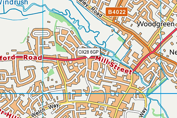 OX28 6GP map - OS VectorMap District (Ordnance Survey)