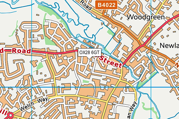 OX28 6GT map - OS VectorMap District (Ordnance Survey)